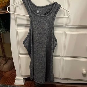 Athletic spyder gray black tank top